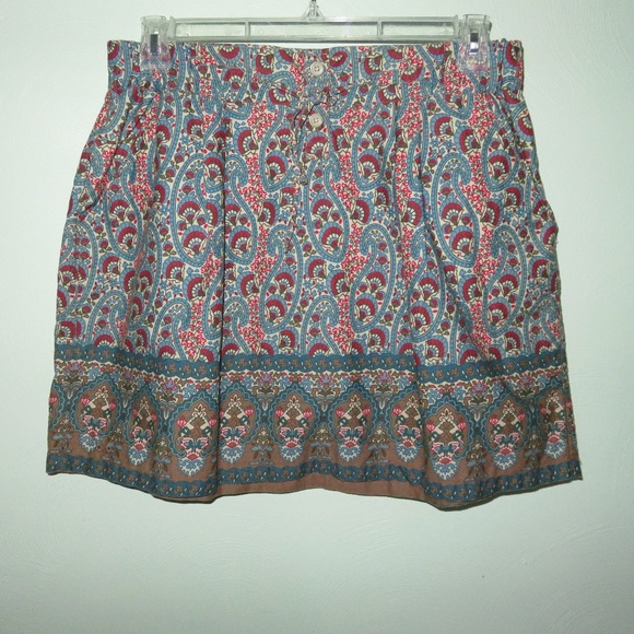 Converse Dresses & Skirts - Converse A-Line Mini Blue Paisley Boho Skirt